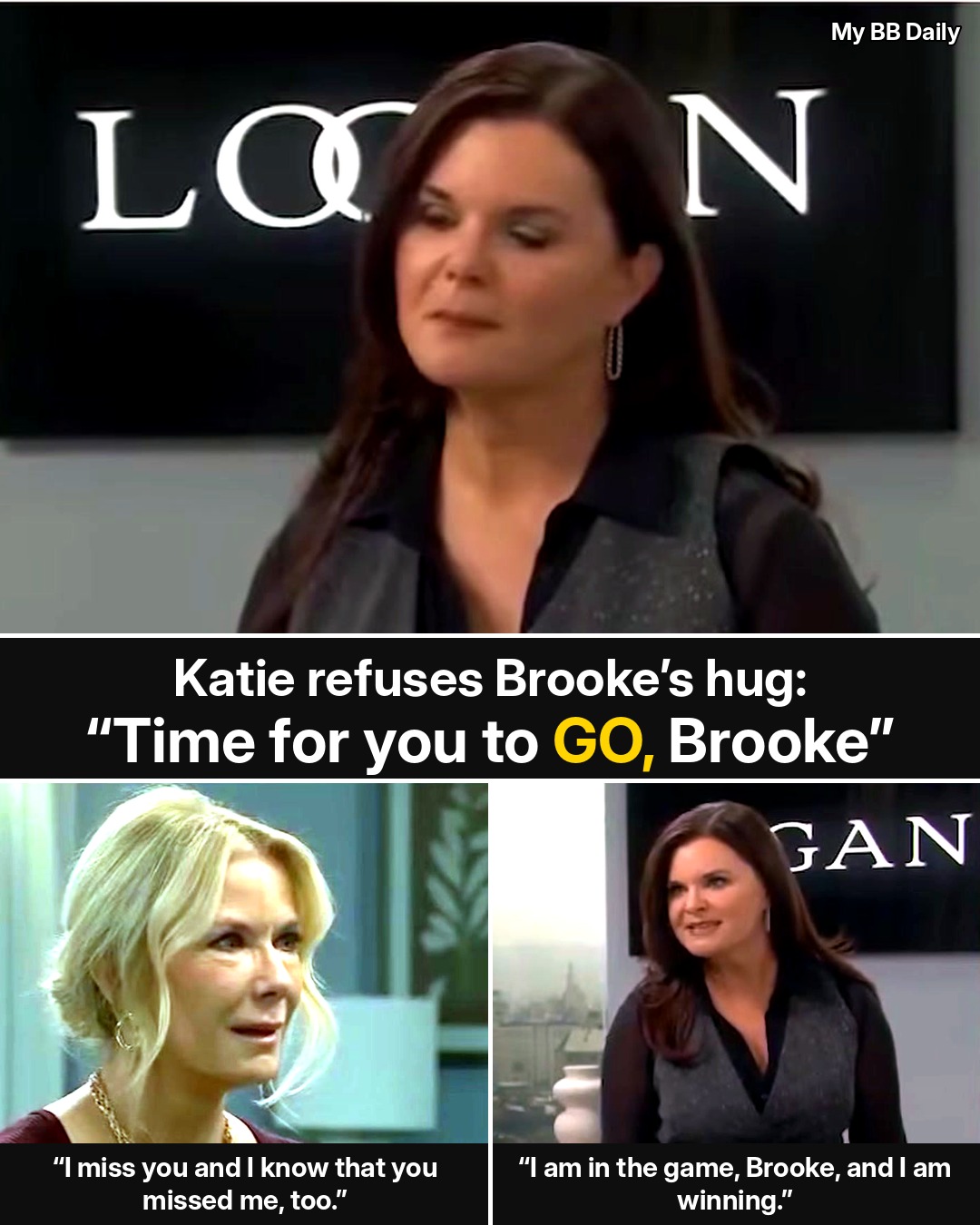 Bold and the Beautiful: Katie Refuses Brooke’s Hug — “Time for You to Go, Brooke” — and Says What Storm Would Think of Her