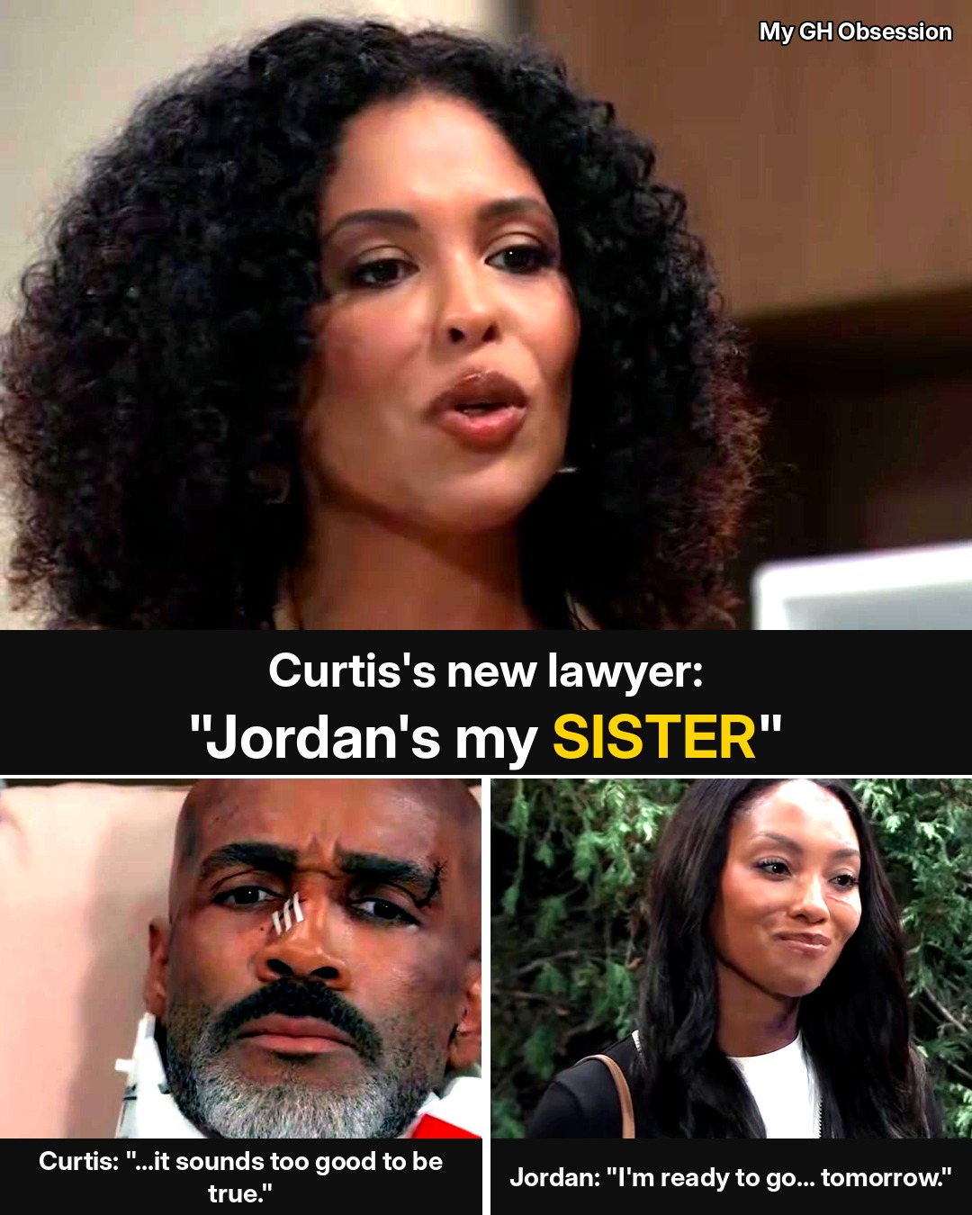 General Hospital: Curtis’s New Lawyer Monet Drops a Bombshell — “Jordan’s My Sister”