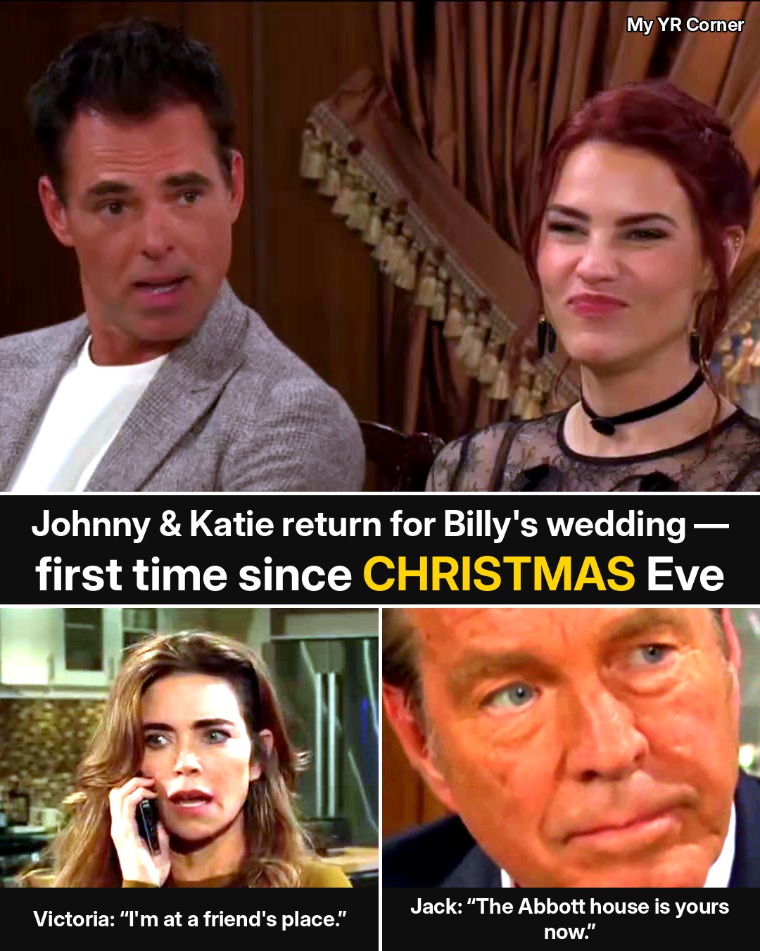 Young and the Restless: Johnny and Katie Abbott Return for Billy and Sally’s Wedding — Their First Episodes Since Christmas Eve, Plus Every Confirmed Guest
