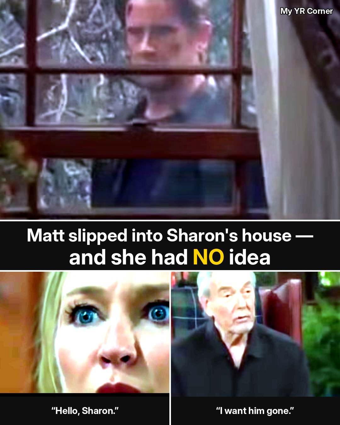 Young and the Restless: Matt Clark Followed Sharon Home, Watched Her Through the Window and Was Standing in Her Living Room Before She Knew It