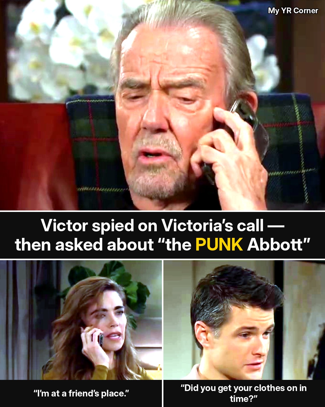 Young and the Restless: Victor Sat In on Victoria’s Japan Call “Incognito” — Then Asked If She Was With “the Punk Abbott.” Here Is Every Word of That Phone Call